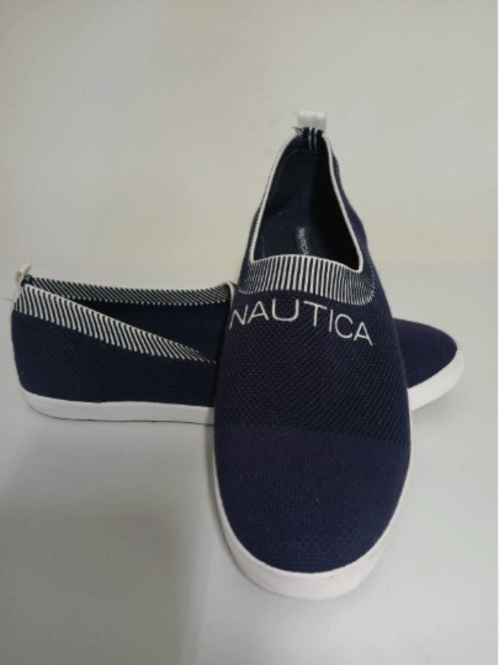 Nautica Slip On Sneakers 👟 Navy Knit Comfort Shoes Casual Everyday